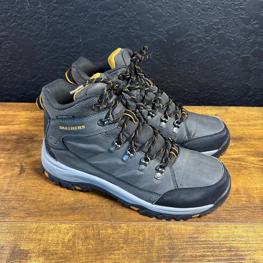 Skechers Relaxed Fit Relment Daggett Charcoal Synthetic Hiking Boots Mens 8.5